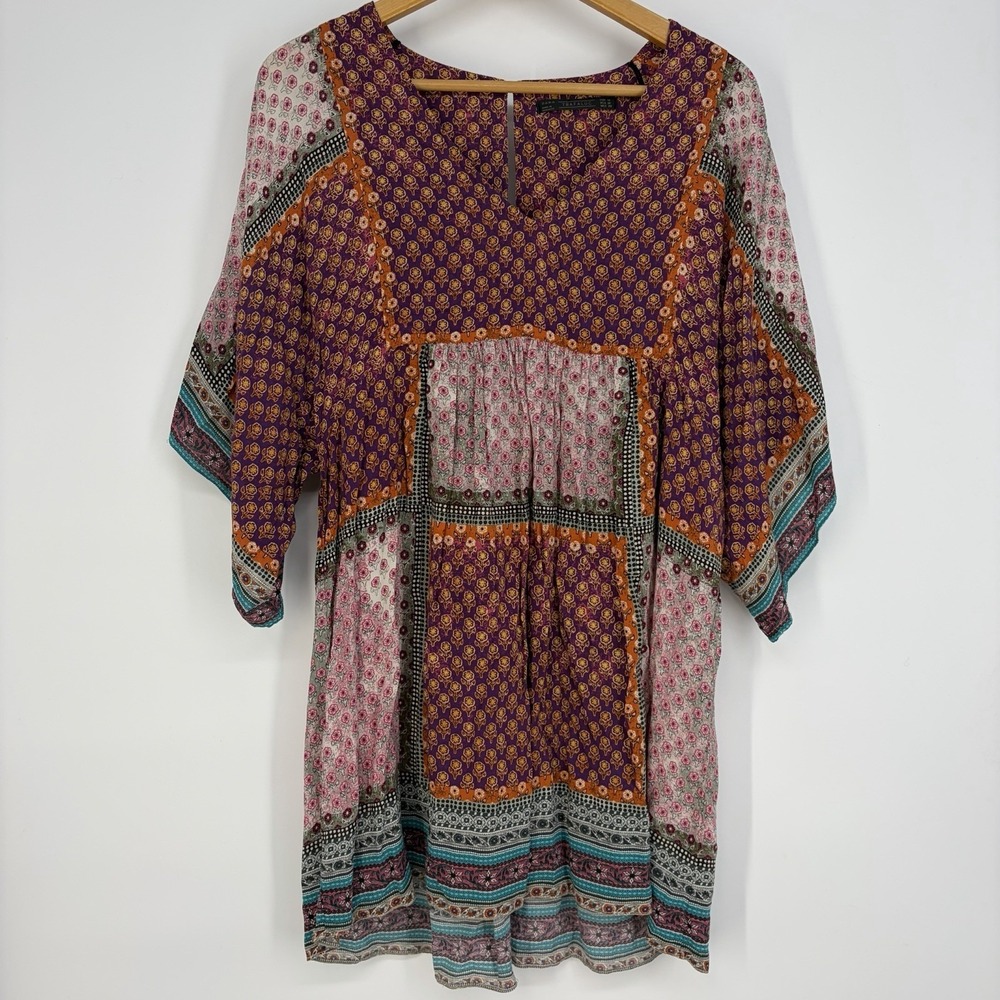 ZARA Trafaluc Collection Boho Blouse M Hippie Romantic Fairy Grunge Patchwork
